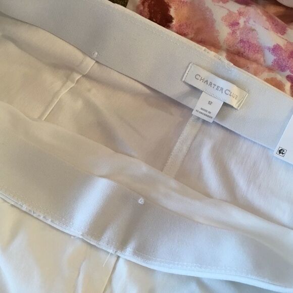 NWT Charter Club White Stretch Capri’s Women’s 12 - Picture 10 of 13
